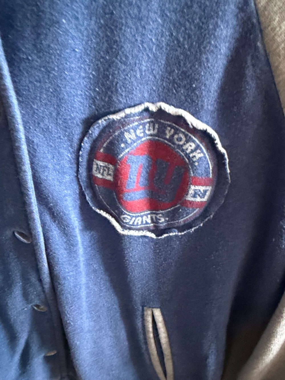 NFL New York Giants Blue & Gray Varsity Jacket - Women’s XL - Picture 3 of 5